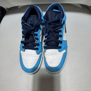 Blue and White Sneakers